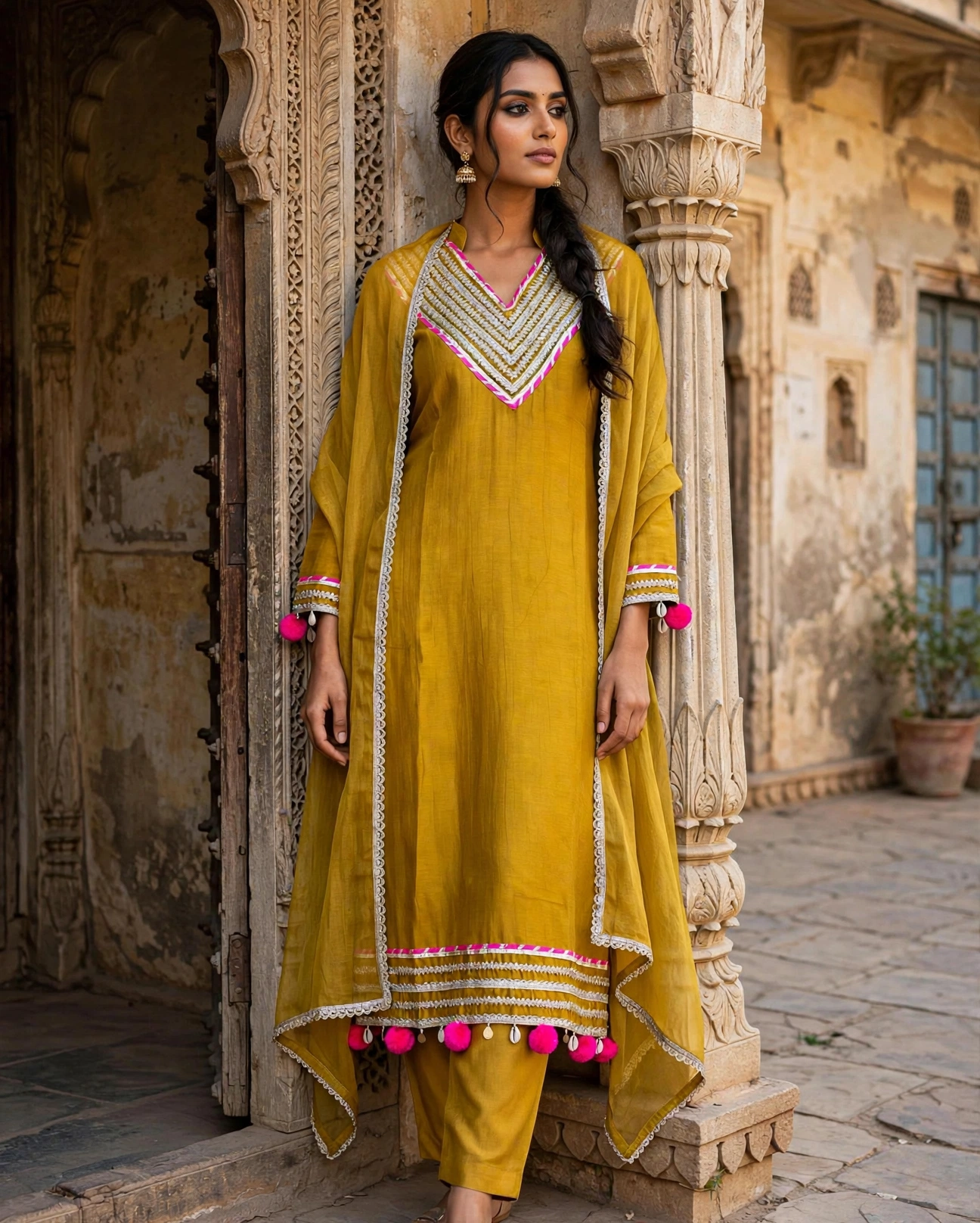 Pure Viscos  Mul Chandery Suit with Santoon Bottom